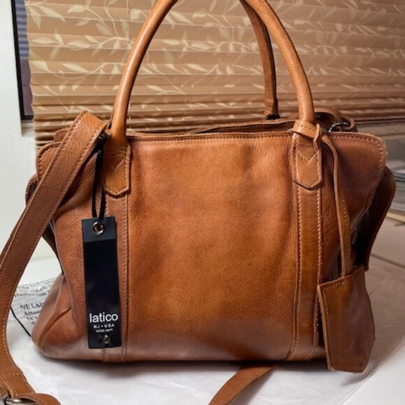 Latico Leathers James Leather Crossbody Bag in Cognac Excellent - Picture 2 of 11